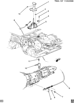 5-СКОРОСТНАЯ МЕХАНИЧЕСКАЯ КОРОБКА ПЕРЕДАЧ Hummer H3 SUV - 06 Bodystyle (Left Hand Drive) 2009-2010 N1 SHIFT CONTROL MOUNTING/AUTOMATIC TRANSMISSION (LLR,M30)