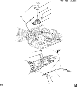 5-СКОРОСТНАЯ МЕХАНИЧЕСКАЯ КОРОБКА ПЕРЕДАЧ Hummer H3 SUV - 06 Bodystyle (Right Hand Drive) 2009-2009 N1 SHIFT CONTROL MOUNTING/AUTOMATIC TRANSMISSION (LH8,M30)
