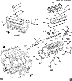 8-CYLINDER ENGINE Chevrolet Camaro Coupe 2011-2015 ES37-67 ENGINE ASM-6.2L V8 PART 2 CYLINDER HEAD & RELATED PARTS (LS3/6.2W)