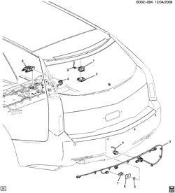 DÉMARREUR - ALTERNATEUR - ALLUMAGE - ÉLECTRIQUE - LAMPES Cadillac CTS Wagon 2010-2011 D35 SYSTÈME DE DÉTECTION/OBJET ARRIÈRE (ASS. AU STATIONNEMENT7)