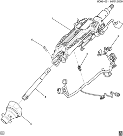 FRONT SUSPENSION-STEERING Cadillac CTS Coupe 2011-2014 DM47 STEERING COLUMN PART 1 (REAR WHEEL DRIVE MN6,MX0, EXC POWER TILT & TELESCOPING N38)