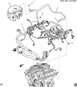 STARTER-GENERATOR-IGNITION-ELECTRICAL-LAMPS Cadillac CTS Sedan 2011-2011 DM,DR35-69 WIRING HARNESS/ENGINE (LF1/3.0Y)