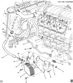 СИСТЕМА ОХЛАЖДЕНИЯ-РЕШЕТКА-МАСЛЯНАЯ СИСТЕМА Chevrolet Camaro Coupe 2010-2011 ES ENGINE OIL COOLER & LINES (LS3/6.2W,L99/6.2J)