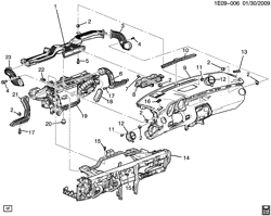 КРЕПЛЕНИЕ КУЗОВА-КОНДИЦИОНЕР-АУДИОСИСТЕМА Chevrolet Camaro Coupe 2010-2011 EE,EF,ES AIR DISTRIBUTION SYSTEM