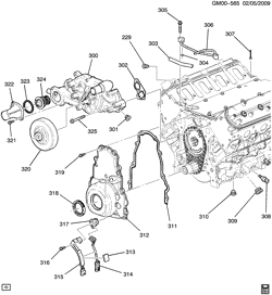 6-ЦИЛИНДРОВЫЙ ДВИГАТЕЛЬ Chevrolet Camaro Convertible 2011-2015 ES37-67 ENGINE ASM-6.2L V8 PART 3 FRONT COVER & COOLING (LS3/6.2W)