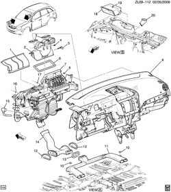 КРЕПЛЕНИЕ КУЗОВА-КОНДИЦИОНЕР-АУДИОСИСТЕМА Chevrolet Captiva Sport (Canada and US) 2012-2015 L AIR DISTRIBUTION SYSTEM