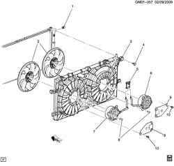 СИСТЕМА ОХЛАЖДЕНИЯ-РЕШЕТКА-МАСЛЯНАЯ СИСТЕМА Buick Terraza (2WD) 2006-2006 U1 ENGINE COOLANT FAN (LZ9/3.9-1)