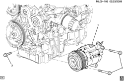 КРЕПЛЕНИЕ КУЗОВА-КОНДИЦИОНЕР-АУДИОСИСТЕМА Chevrolet Captiva Sport 2012-2017 LR A/C COMPRESSOR MOUNTING (LFW/3.0-5)