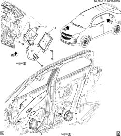 КРЕПЛЕНИЕ КУЗОВА-КОНДИЦИОНЕР-АУДИОСИСТЕМА Chevrolet Equinox 2010-2013 LF,LH AUDIO SYSTEM/SPEAKERS (CUSTOM UW6)