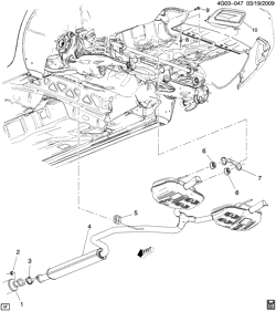 SISTEMA DE COMBUSTÍVEL-ESCAPE-SISTEMA DE EMISSÕES Buick LaCrosse/Allure 2010-2010 GM EXHAUST SYSTEM/REAR (LF1/3.0G, EXC ALL-WHEEL DRIVE F46)