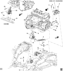 6-ЦИЛИНДРОВЫЙ ДВИГАТЕЛЬ Buick LaCrosse/Allure 2010-2010 GB ENGINE & TRANSMISSION MOUNTING (LAF/2.4C)