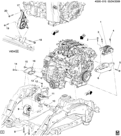 4-ЦИЛИНДРОВЫЙ ДВИГАТЕЛЬ Buick LaCrosse/Allure 2010-2010 GM ENGINE & TRANSMISSION MOUNTING (LF1/3.0G, ALL-WHEEL DRIVE F46)