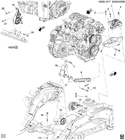 4-ЦИЛИНДРОВЫЙ ДВИГАТЕЛЬ Buick LaCrosse/Allure 2010-2010 GT ENGINE & TRANSMISSION MOUNTING (LLT/3.6V)