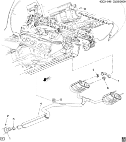 FUEL SYSTEM-EXHAUST-EMISSION SYSTEM Chevrolet Malibu 2014-2015 GC,GD EXHAUST SYSTEM/REAR (LTG/2.0X,LKW/2.5L)