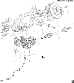 ТОРМОЗА-ЗАДНИЙ МОСТ-КАРДАННЫЙ ВАЛ-КОЛЕСА Buick LaCrosse/Allure 2010-2011 GM DIFFERENTIAL CARRIER MOUNTING (ALL-WHEEL DRIVE F46)