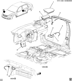 INTERIOR TRIM-FRONT SEAT TRIM-SEAT BELTS Pontiac Pursuit 2005-2006 A INFLATABLE RESTRAINT SYSTEM/DRIVER & PASSENGER(AK5)