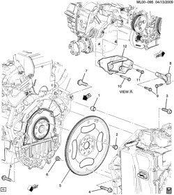 6-CYLINDER ENGINE Chevrolet Equinox 2011-2012 LH,LJ ENGINE TO TRANSMISSION MOUNTING (MH4)