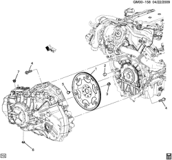 4-CYLINDER ENGINE Cadillac SRX 2010-2011 N ENGINE TO TRANSMISSION MOUNTING (LAU/2.8-4, MXE)