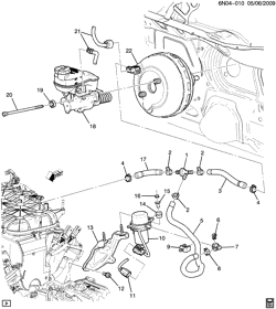 AUTOMATIC TRANSMISSION Cadillac SRX 2011-2011 N BRAKE BOOSTER & MASTER CYLINDER MOUNTING (LF1/3.0Y)