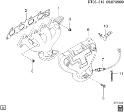 FUEL SYSTEM-EXHAUST-EMISSION SYSTEM Chevrolet Aveo 2012-2017 TU,TV,TX69 EXHAUST MANIFOLD (LXT/1.6F)
