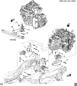4-CYLINDER ENGINE Cadillac SRX 2013-2016 N ENGINE & TRANSMISSION MOUNTING (LFW/3.0-5,LFX/3.6-3, AUTOMATIC M7W)
