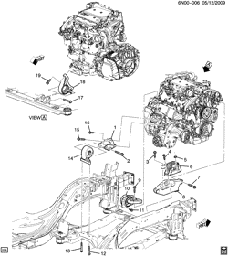 MOTOR 6 CILINDROS Cadillac SRX 2010-2011 N ENGINE & TRANSMISSION MOUNTING (LAU/2.8-4, AUTOMATIC MXE)