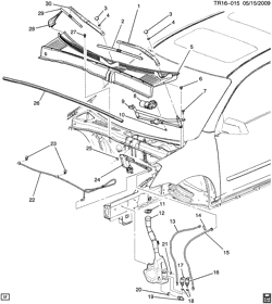 КАБИНА И КУЗОВНЫЕ ДЕТАЛИ-ДВОРНИКИ-ЗЕРКАЛА-ДВЕРИ-ОТДЕЛКА-РЕМНИ БЕЗОПАСНОСТИ Chevrolet Traverse (AWD) 2009-2010 RV1 WIPER SYSTEM/WINDSHIELD (CHEVROLET X88)