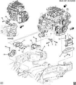 6-ЦИЛИНДРОВЫЙ ДВИГАТЕЛЬ Chevrolet Captiva Sport 2012-2017 LR ENGINE & TRANSMISSION MOUNTING (LFW/3.0-5, MHJ)