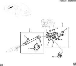 FRONT SUSPENSION-STEERING Pontiac G8 2008-2009 E STEERING SYSTEM & RELATED PARTS-COLUMN MOUNTING & INTERMEDIATE SHAFT