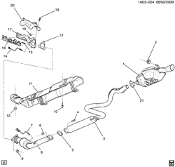 FUEL SYSTEM-EXHAUST-EMISSION SYSTEM Pontiac G5 2007-2007 A EXHAUST SYSTEM (LE5/2.4B)