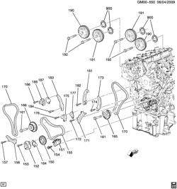 MOTOR 8 CILINDROS Cadillac SRX 2007-2009 E ENGINE ASM-3.6L V6 PART 6 TIMING CHAIN & TENSIONER (LY7/3.6-7)