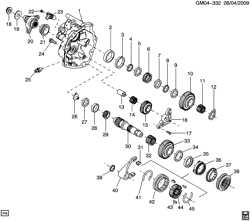 FREIOS Cadillac CTS 2004-2007 DN 6-SPEED MANUAL TRANSMISSION PART 5 (M12) EXTENSION HOUSING & REVERSE IDLER GEAR