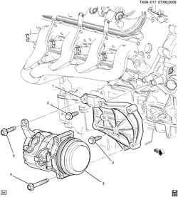 КРЕПЛЕНИЕ КУЗОВА-КОНДИЦИОНЕР-АУДИОСИСТЕМА Hummer H3T - 43 Bodystyle 2009-2009 N1 A/C COMPRESSOR MOUNTING (LH8/5.3L, RHD)