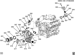 MOTEUR 6 CYLINDRES Chevrolet Camaro Convertible 2012-2015 EE,EF ENGINE ASM-3.6L V6 PART 3 FRONT COVER & COOLING (LFX/3.6-3)
