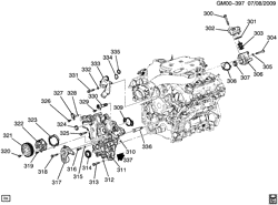 MOTOR 4 CILINDROS Cadillac CTS Wagon 2012-2013 DM,DR35-69 ENGINE ASM-3.0L V6 PART 3 FRONT COVER & COOLING (LFW/3.0-5)