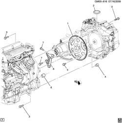 6-ЦИЛИНДРОВЫЙ ДВИГАТЕЛЬ Chevrolet Captiva Sport 2009-2010 LF,LR ENGINE TO TRANSMISSION MOUNTING (LE5/2.4P)