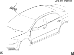 МОЛДИНГИ КУЗОВА-ЛИСТОВОЙ МЕТАЛ-ФУРНИТУРА ЗАДНЕГО ОТСЕКА-ФУРНИТУРА КРЫШИ Chevrolet Malibu 2010-2010 ZF DECALS/BODY
