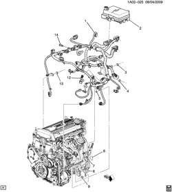 LÂMPADAS-ELÉTRICAS-IGNIÇÃO-GERADOR-MOTOR DE ARRANQUE Chevrolet Cobalt 2007-2008 A WIRING HARNESS/ENGINE (L61/2.2F)