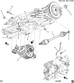 FREINS-ESSIEU ARRIÈRE-ARBRE DE TRANSMISSION-ROUES Chevrolet Camaro Convertible 2012-2015 EE,EF,ES DIFFERENTIAL CARRIER MOUNTING (LFX/3.6-3,LS3/6.2W,L99/6.2J)