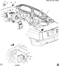 BODY MOUNTING-AIR CONDITIONING-AUDIO/ENTERTAINMENT Cadillac STS 2005-2011 D29 AUDIO SYSTEM/SPEAKERS & AMPLIFIER(UX8)
