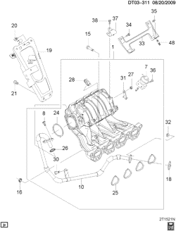 FUEL SYSTEM-EXHAUST-EMISSION SYSTEM Chevrolet Aveo 2009-2010 T INTAKE MANIFOLD (LXT/1.6F)