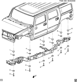 BODY MOUNTING-AIR CONDITIONING-AUDIO/ENTERTAINMENT Hummer H2 SUV - 06 Bodystyle 2003-2009 N2 BODY MOUNTING