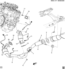 FUEL SYSTEM-EXHAUST-EMISSION SYSTEM Cadillac SRX 2010-2010 N EXHAUST SYSTEM-FRONT (LF1/3.0G)