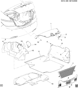 REAR SEAT TRIM-CARPET Buick LaCrosse/Allure 2011-2011 GB,GM,GT COMPARTMENT TRIM/REAR