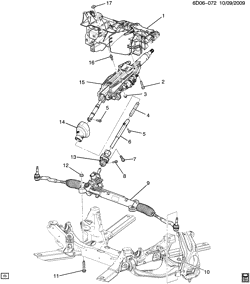 FRONT SUSPENSION-STEERING Cadillac CTS Sedan 2010-2013 DR35-69 STEERING SYSTEM & RELATED PARTS (REAR WHEEL DRIVE MX0)