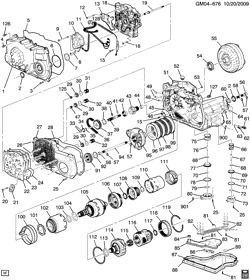 ТОРМОЗА Chevrolet Cobalt 2005-2010 A AUTOMATIC TRANSMISSION (MN5) PART 1 (4T45-E) CASE AND RELATED PARTS