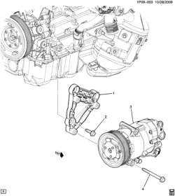 КРЕПЛЕНИЕ КУЗОВА-КОНДИЦИОНЕР-АУДИОСИСТЕМА Chevrolet Cruze (Carryover Model) 2013-2016 PL69 A/C COMPRESSOR MOUNTING (LUV/1.4B)