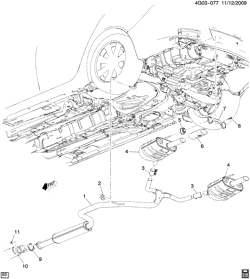 FUEL SYSTEM-EXHAUST-EMISSION SYSTEM Buick Regal 2011-2011 GK EXHAUST SYSTEM/REAR (LHU/2.0V)