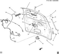 BODY MOLDINGS-SHEET METAL-REAR COMPARTMENT HARDWARE-ROOF HARDWARE Chevrolet HHR 2006-2011 A LIFTGATE HARDWARE PART 2