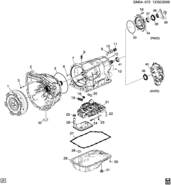 TRANSMISSÃO MANUAL 6 MARCHAS Cadillac CTS Wagon 2012-2013 D35-47-69 AUTOMATIC TRANSMISSION (MYA) (6L45) CASE & RELATED PARTS